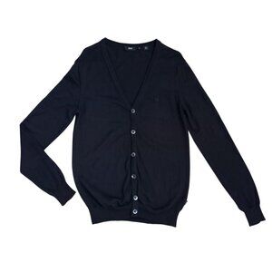 Hugo Boss Black Cardigan Sweater Men's Size S - Button Front Lightweight Classic